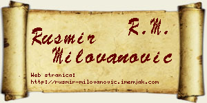Rusmir Milovanović vizit kartica